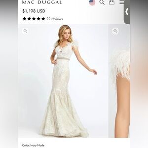 Mac Duggal Ivory Nude Lace Gown